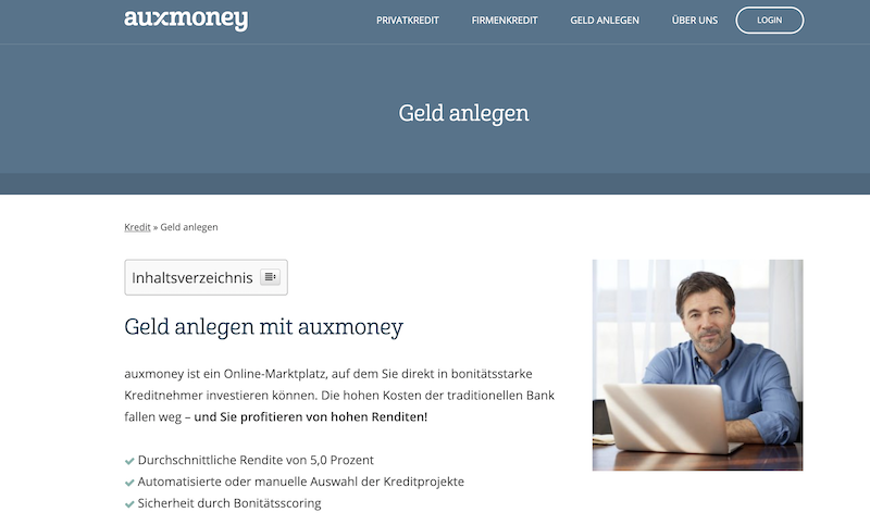 auxmoney Geldanlage