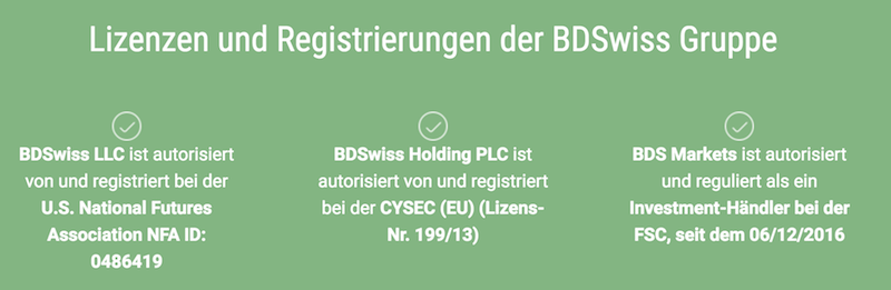 BDSwiss Regulierung