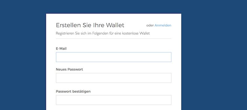 Blockchain.info Wallet eröffnen