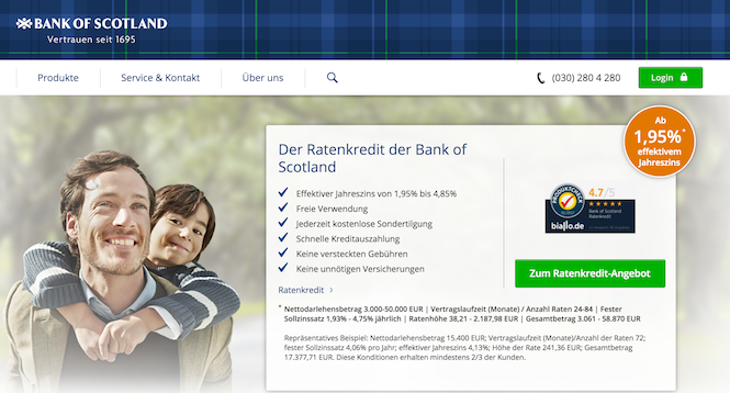 Bank of Scotland Kredit Erfahrungen von Depotvergleich.com