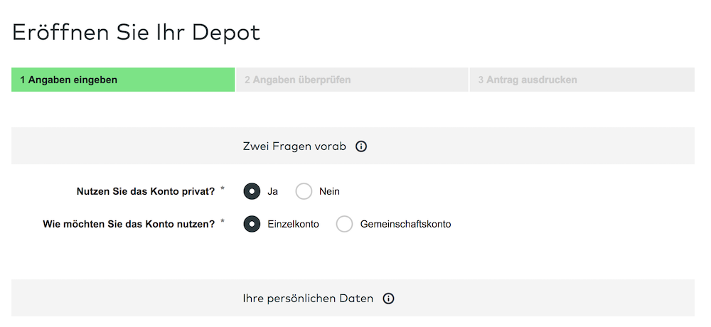 comdirect Depot Eröffnung