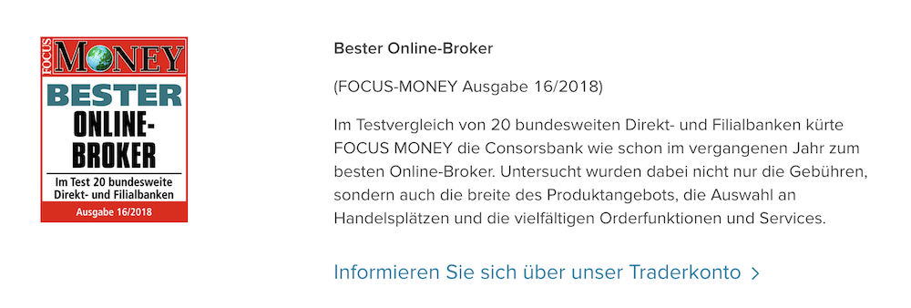 Consorsbank Auszeichnungen