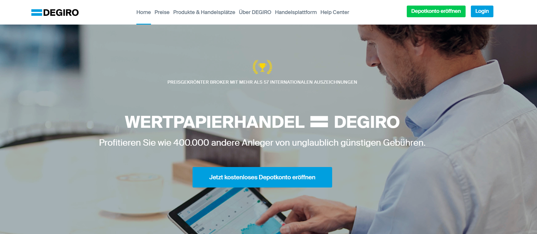 Der Broker DEGIRO hat uns mit der Leistungspalette in Sachen Depot überzeugt