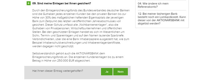 Die Einlagen sind bei der Aktionärsbank gesichert