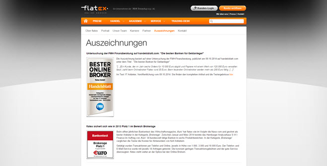 flatex Auszeichnungen