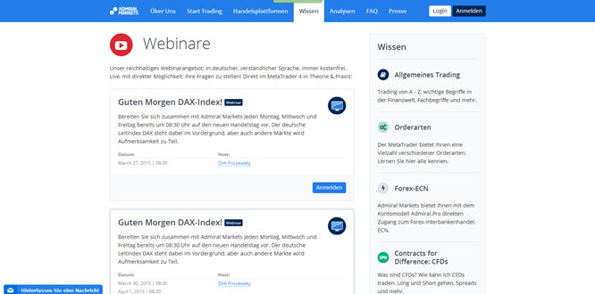 Admiral Markets Webinare
