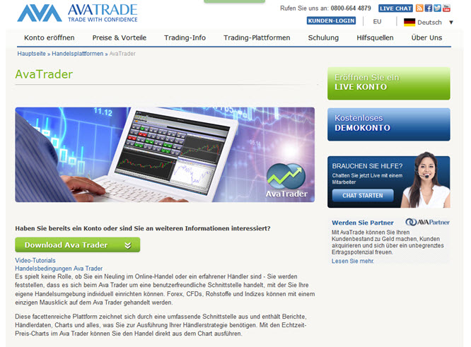 Bei AvaTrade stehen 2 Plattformen zur Verfügung: Den MetaTrader4 und den AvaTrader