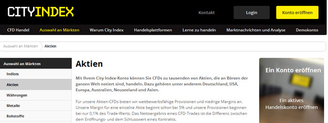 Die Gebühren bei City Index 