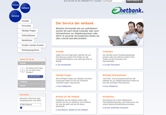 netbank bietet einen umfangreichen Service