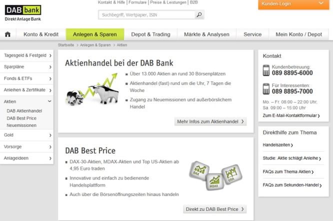 Überblick zum Broker DAB Bank