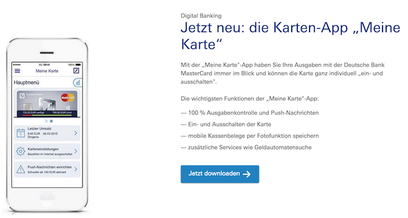 Deutsche Bank Girokonto Erfahrungen Karten-App