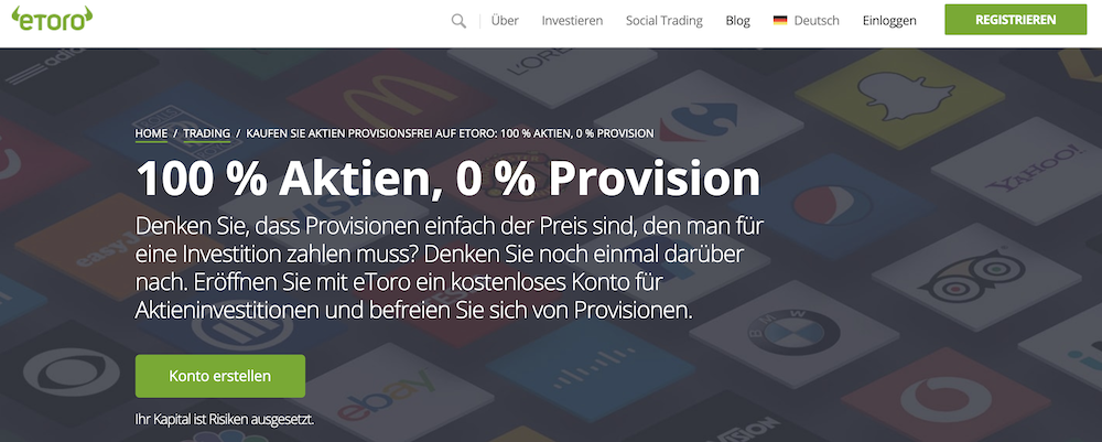 eToro Aktienhandeln Konditionen