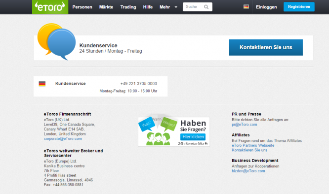 Etoro Kundenservice