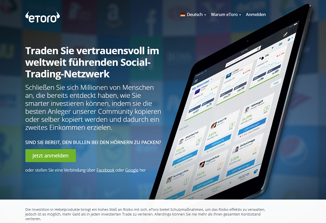 eToro Webseite