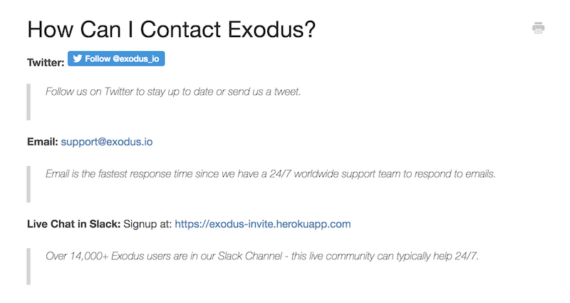 Exodus Support