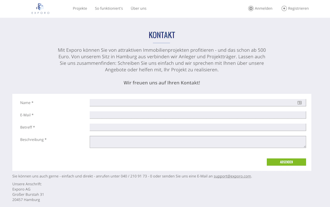 Exporo Kundensupport