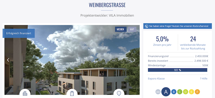 Exporo Wohnprojekt Weinbergstrasse