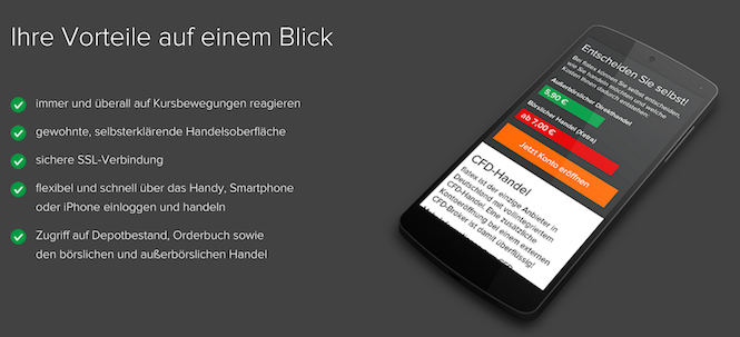 Mit der flatex App können Kunden auch unterwegs die Vorteile des Brokers nutzen