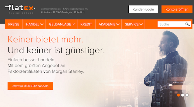 flatex Webseite