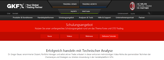Das GKFX Schulungsangebot ist sehr umfangreich und eignet sich perfekt für Einsteiger