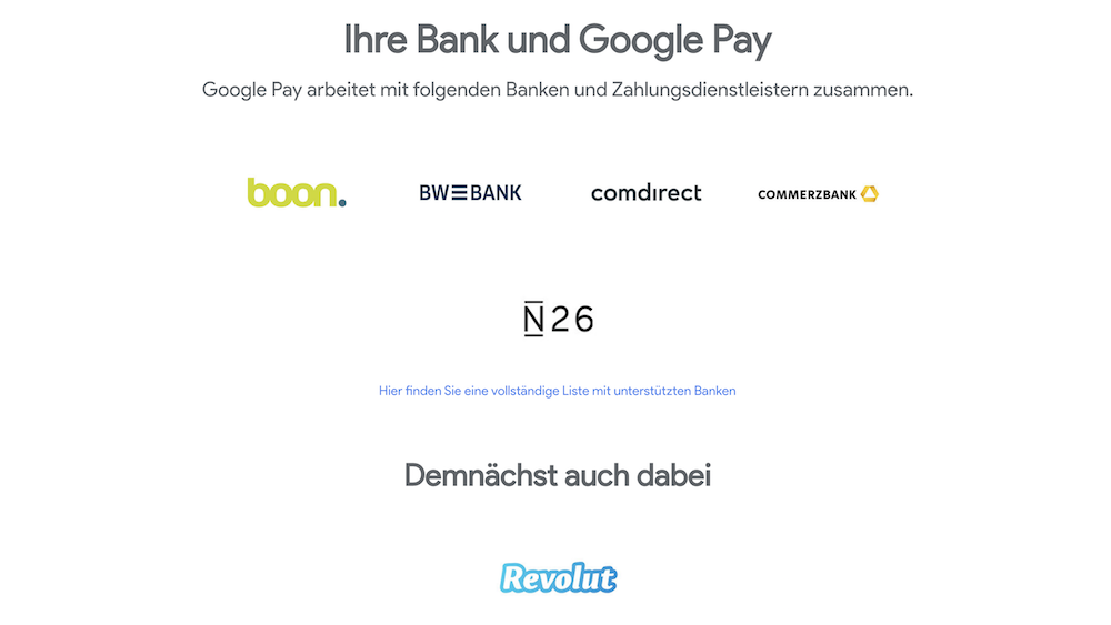 Google Pay Zusammenarbeit