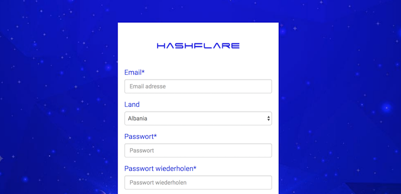 HashFlare Registrierung