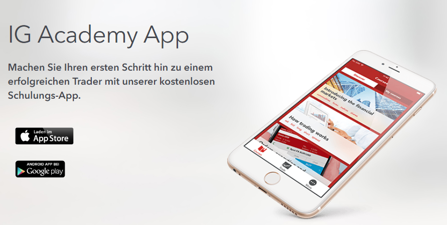 IG Vanilla Options IG bietet ein Top Schulungsangebot mit der IG Academy App