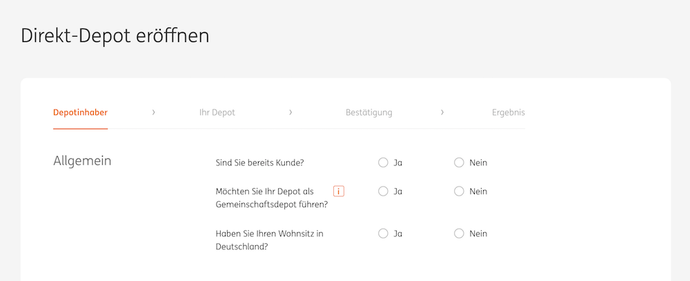 ING-DiBa Depoteröffnung
