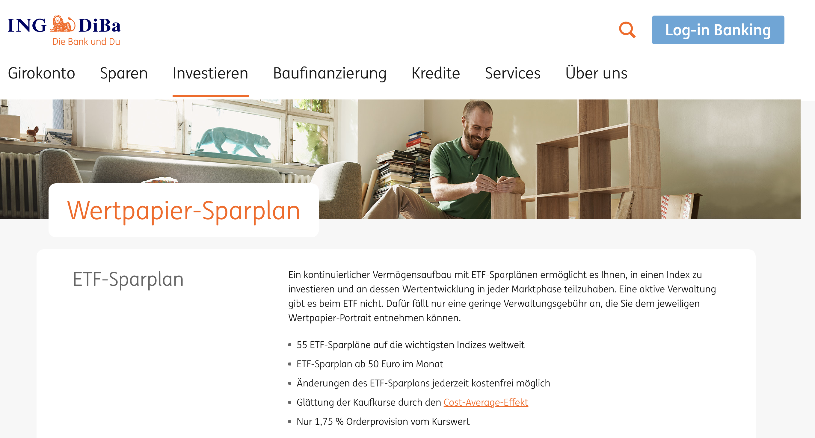 Was bieten die ING-DiBa ETF-Sparpläne?