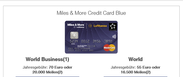 Kreditkartenangebot Miles & More Credit Card Blue auf miles-and-more-kreditkarte.com