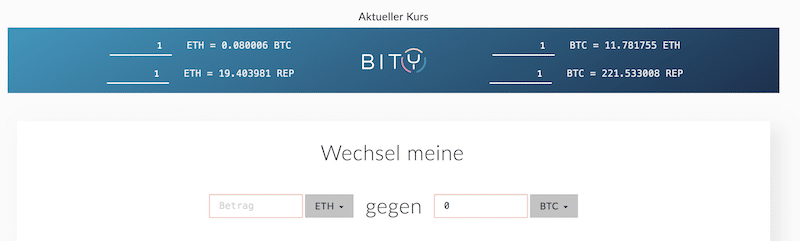 Ethereum gegen Bitcoins wechseln