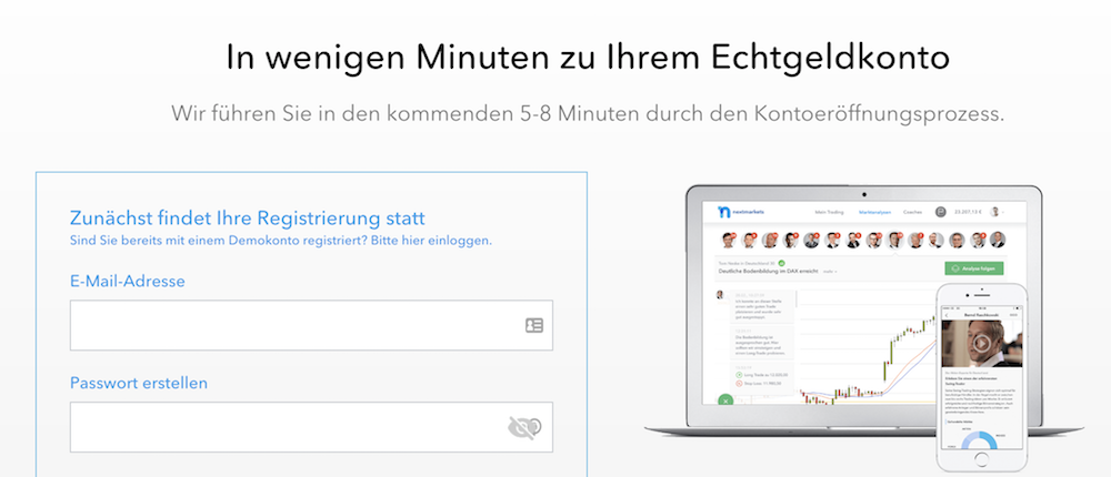 nextmarkets Erfahrungen Kontoeröffnung