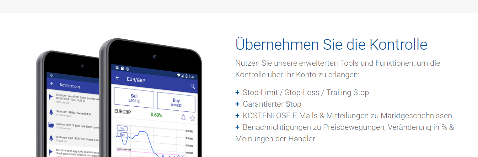 Plus500 verfügt über viele Handelsplattformen wie bspw. den Handel per mobiler App