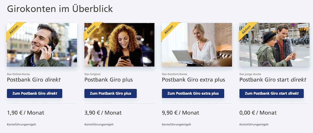 Postbank Girkonto Auswahl