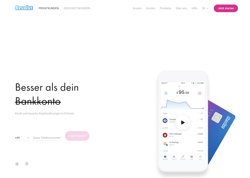 Revolut Homepage