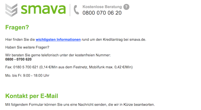 smava Kundensupport