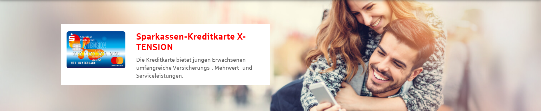 Die Sparkasen-Kreditkarte X-TENSION für junge Leute