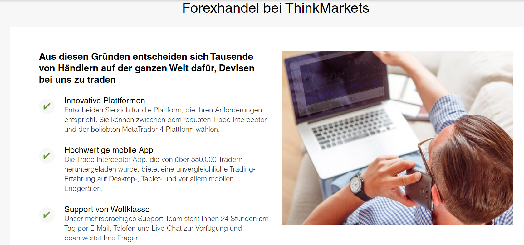 Das sind gute Gründe um bei ThinkMarkets zu handeln