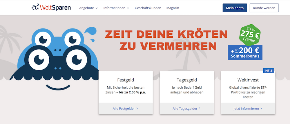 WeltSparen Produkt WeltInvest