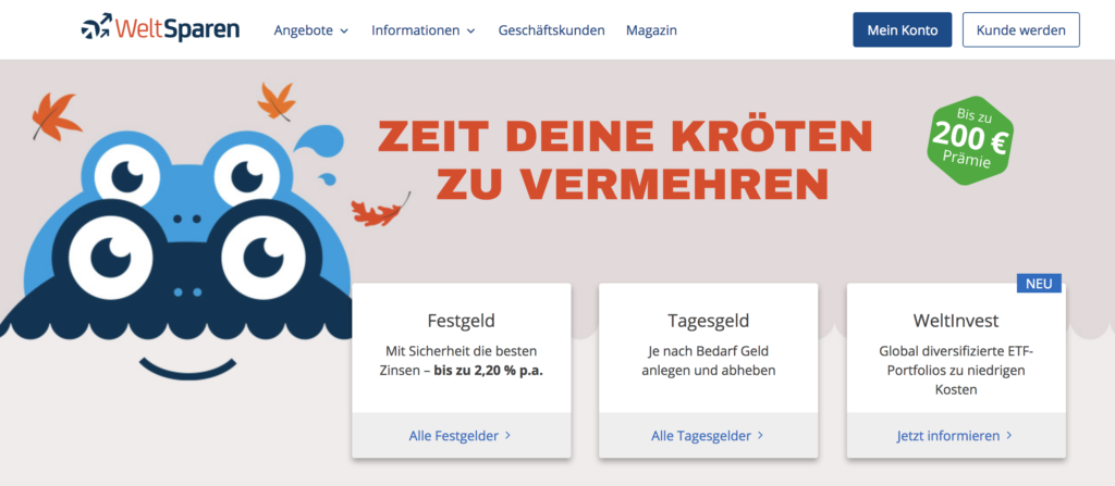 Die WeltSparen Webseite hält die besten Angebote bereit