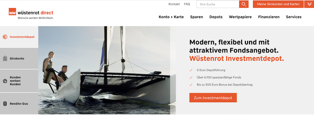 Wüstenrot direct Homepage