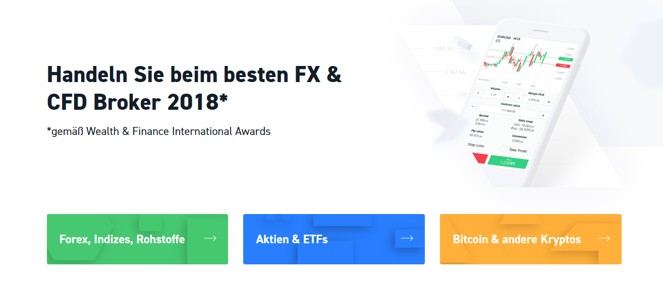 Handeln Sie bei dem Ausgezeichnetem Broker XTB