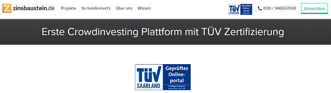 Zinsbaustein.de TÜV-zertifiziert