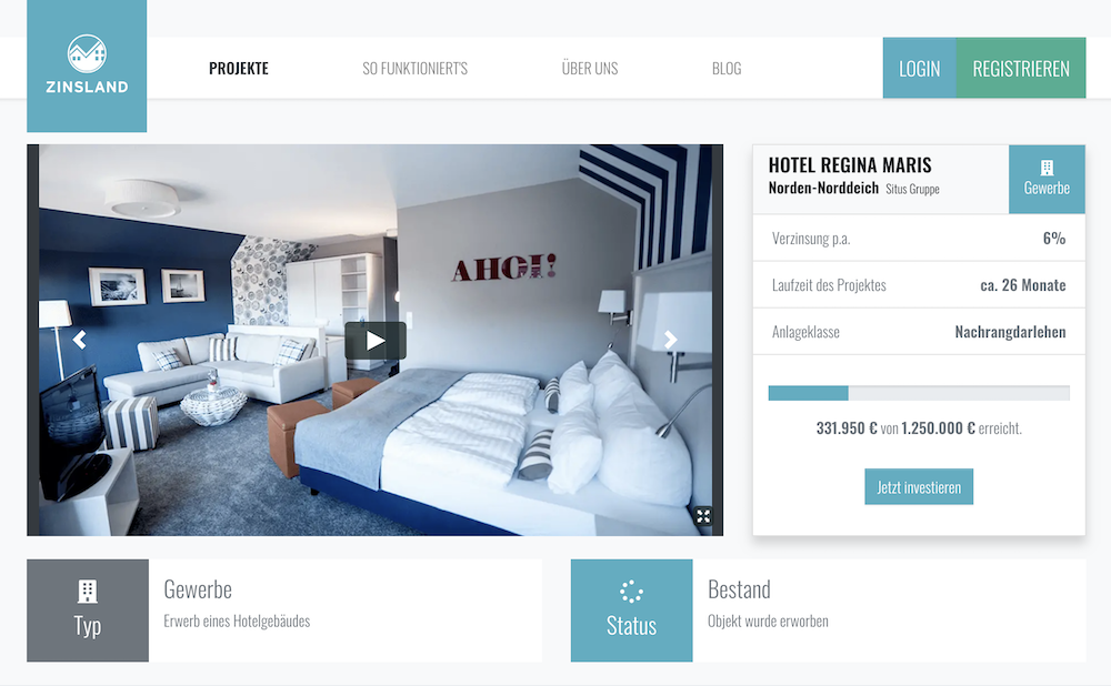 Zinsland Projektbeschreibung "Hotel Regina Maris"